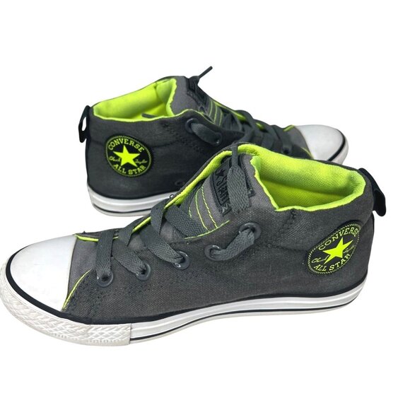 Converse Chunk Taylor All Star Kids' Sneakers Stylish Gray & Neon Green Size 2.5 - Picture 1 of 10